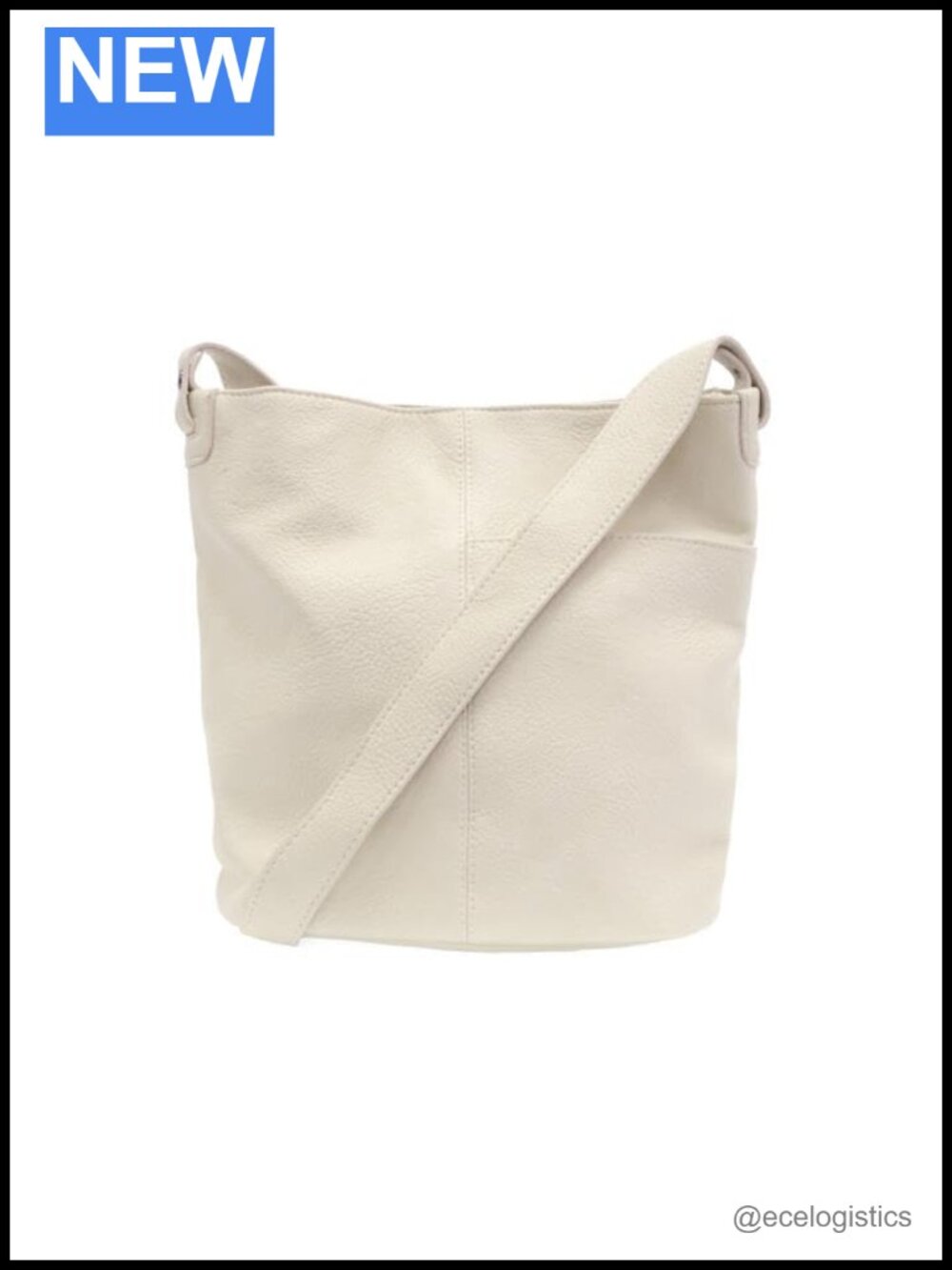 Women's Vegan Leather Bucket Crossbody Bag with Slip Pocket, Adjustable Strap